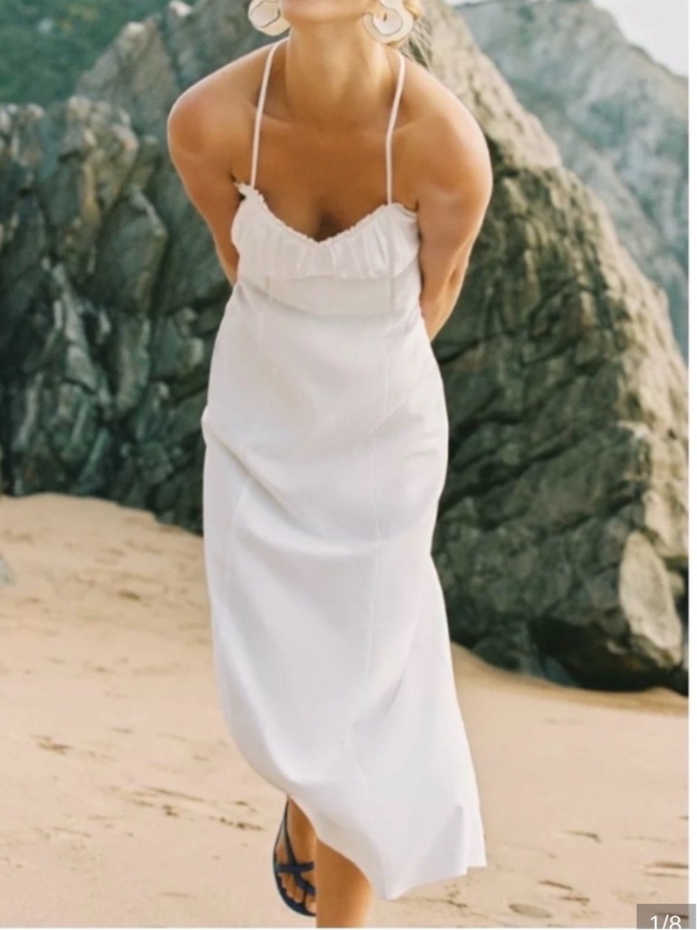 Zara LINEN CORSET MIDI DRESS